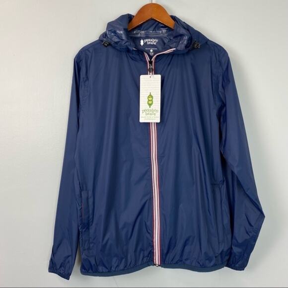 Peekaboo Beans Kids Navy Rain Jacket Navy Large NWT - Picture 2 of 8